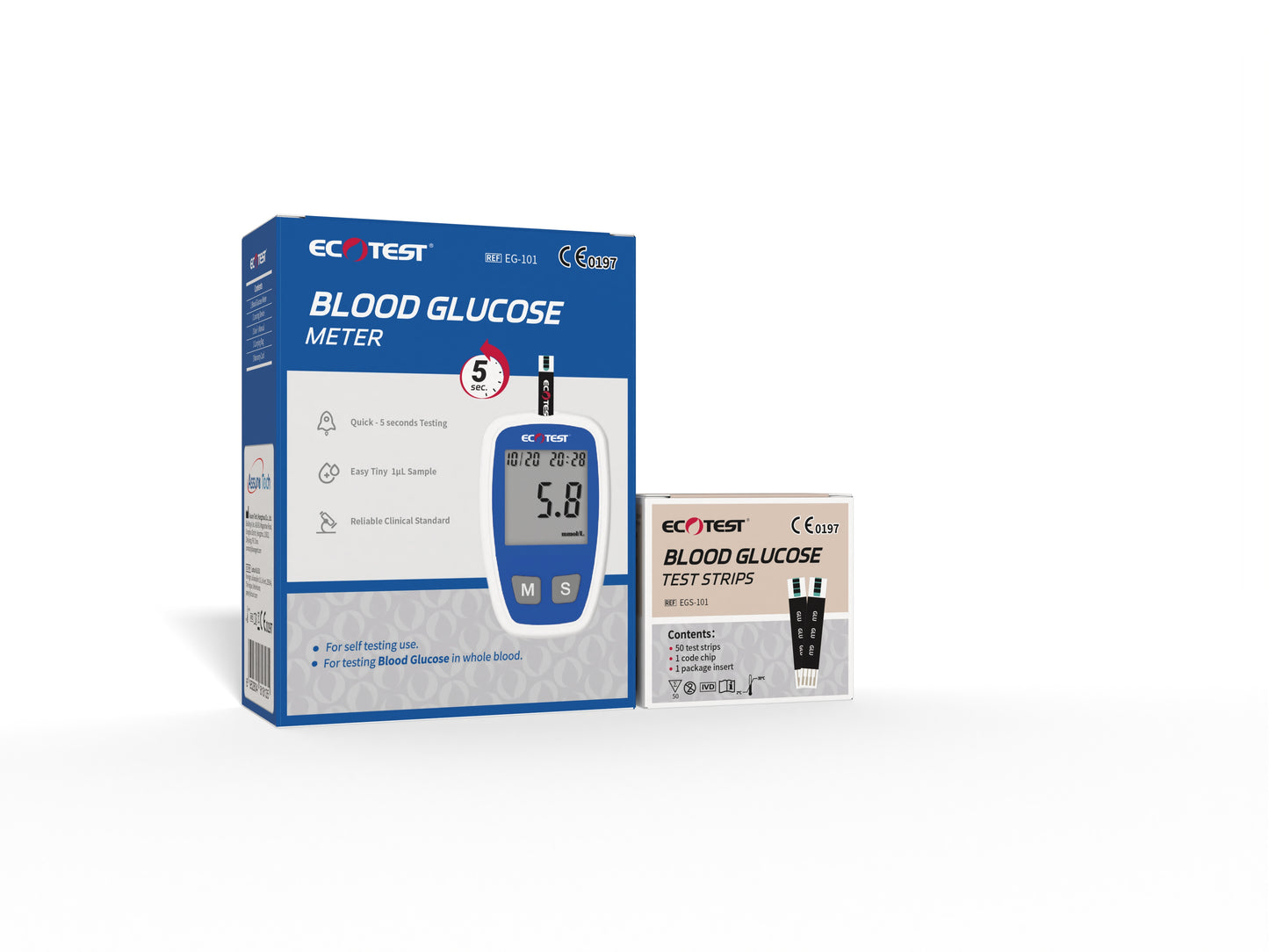 Bloed Glucosemeter + 50 Teststrips & Lancets